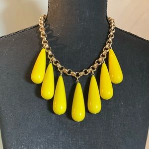 Yellow bold statement necklace.